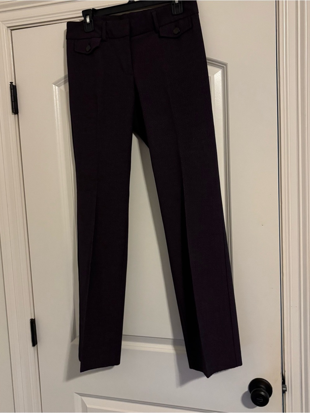 LOFT Straight-Leg Dress Pants in Dark Plum